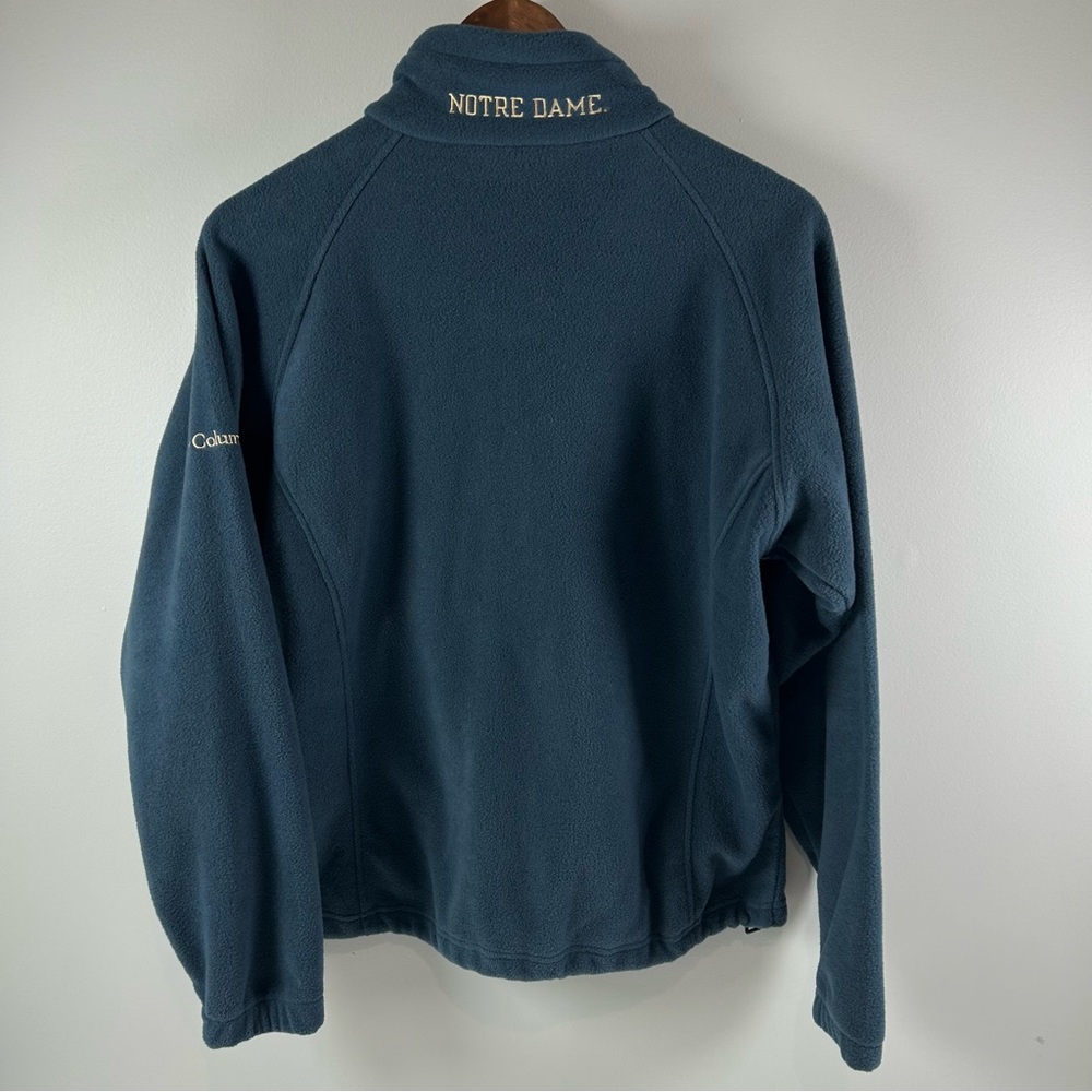 Notre Dame Columbia Fleece Full Zip Embroidered Pockets Blue Women's Size M - Picture 2 of 7